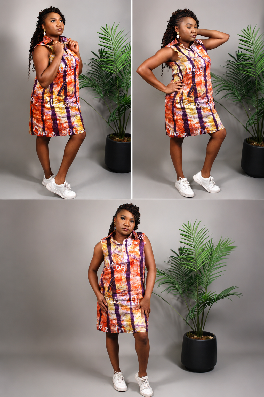 OLOGE Stripe Shirt Dress