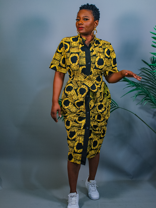 VÉRA Ruched Shirt Dress