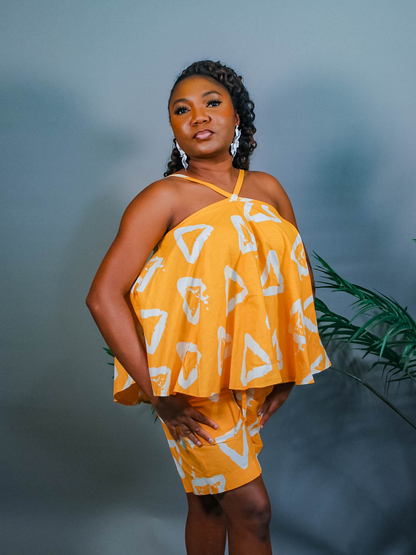 AMÉLIE Cross-Halter Shorts Set