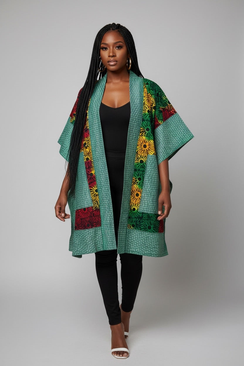 HOLAR Ankara x Aso Oke Kimono