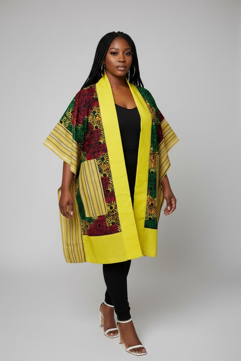 HOLAR Ankara x Aso Oke Kimono