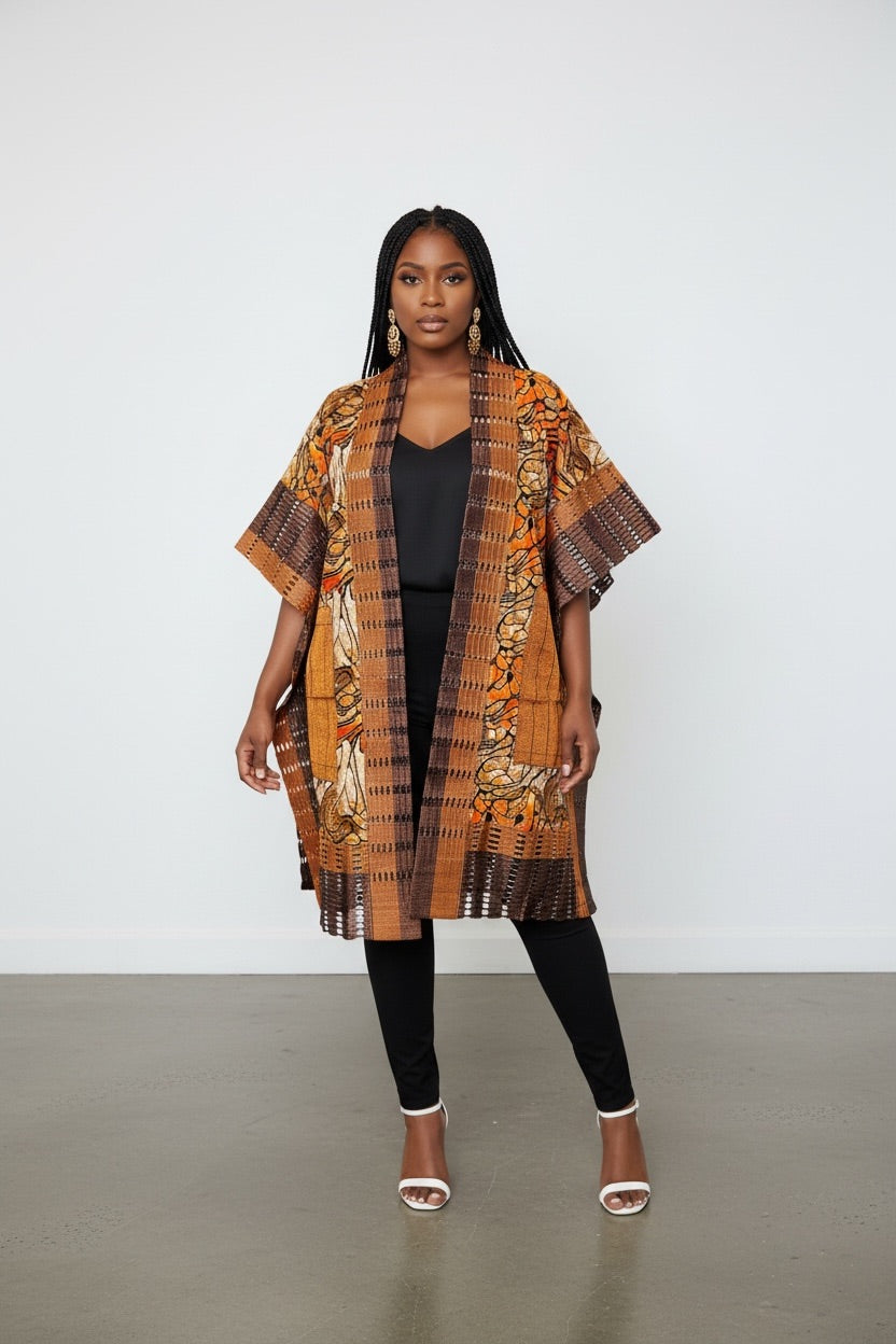 HOLAR Ankara x Aso Oke Kimono