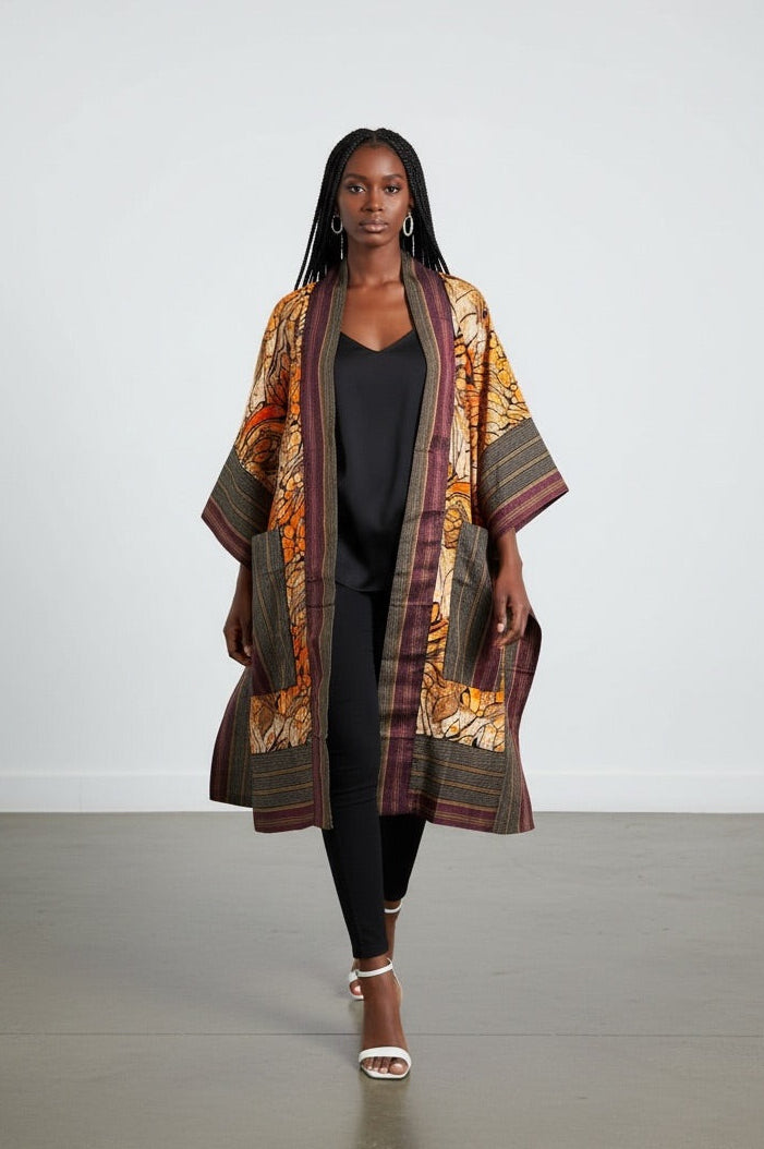 HOLAR Ankara x Aso Oke Kimono
