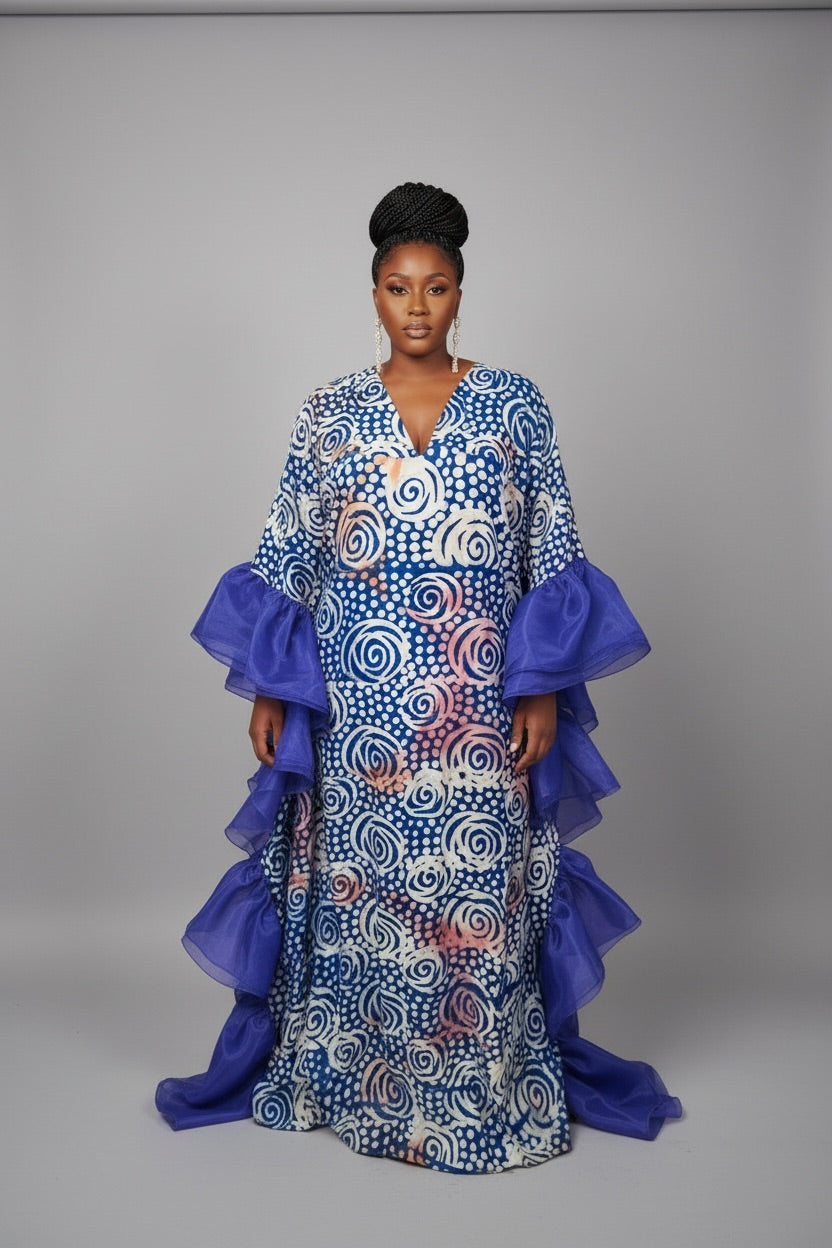 KIKI Adire x Organza Boubou
