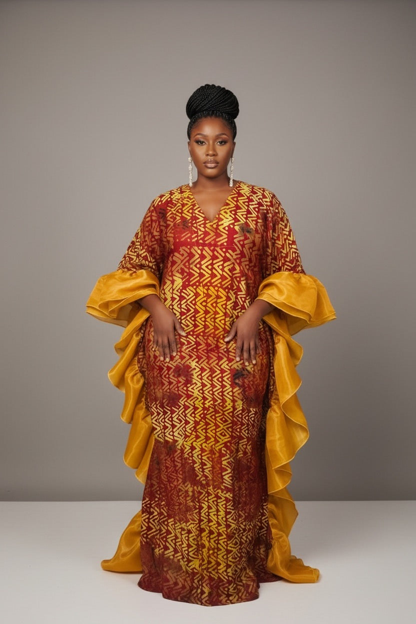 KIKI Adire x Organza Boubou